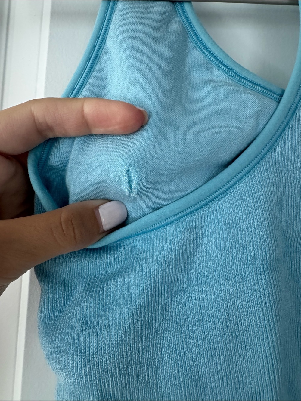all in motion Light Blue Ribbed Racerback Tank - Picture 4 of 4